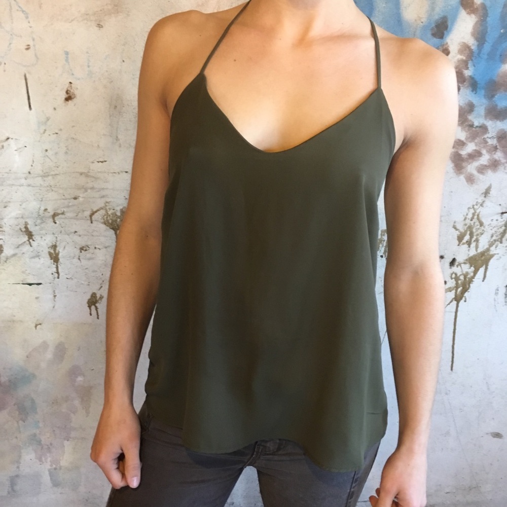 Green t back shirt